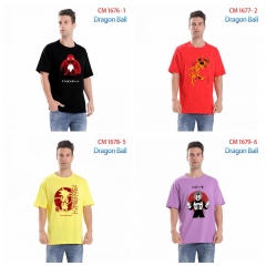 5 Styles 7 Colors Dragon Ball Z Cartoon Pattern Anime Cotton T-shirts
