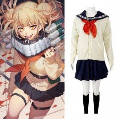 My Hero Academia Himiko Toga Cartoon Character Cosplay Coat+Skirt+Sock JK Anime Costume (Set)