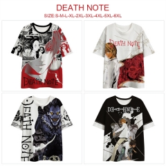 4 Styles Death Note Cosplay 3D Digital Print Anime T-shirt