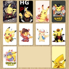 13 Styles Pokemon Pikachu Cartoon Pattern Meal Card ID Card Stickers 10Pcs/set