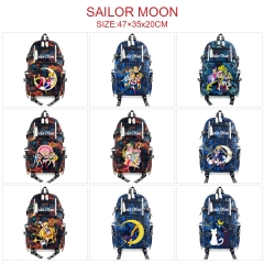 9 Styles Pretty Soldier Sailor Moon Anime Cosplay Cartoon Canvas Colorful Backpack Bag