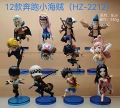 12Pcs/Set One Piece Luffy Zoro Sanji Nami Boa Collectible Model Toy Anime PVC Figure 8CM