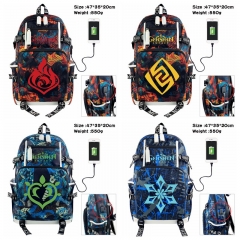 30 Styles Genshin Impact Anime Cosplay Cartoon Canvas Colorful Backpack Bag