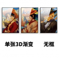 28*43CM One Piece Lenticular Flip Anime 3D Posters (No Frame)