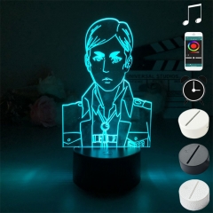 2 Different Bases Attack on Titan Erwin Smith Anime 3D Nightlight with Remote Control