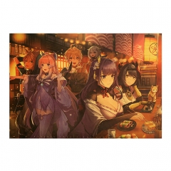 50.5*35cm Genshin Impact Retro Kraft Paper Anime Poster