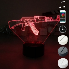 2 Different Bases AK47 Gun Anime 3D Nightlight with Remote Control