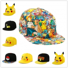 9 Styles Pokemon Pikachu Cartoon Hat Hip Hop Japanese Anime Baseball Cap for Adult