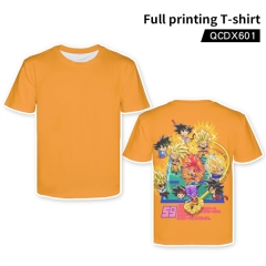 Dragon Ball Z Cosplay Decoration Cartoon Character Color Print Anime Canvas T Shirt For Kids And Adult