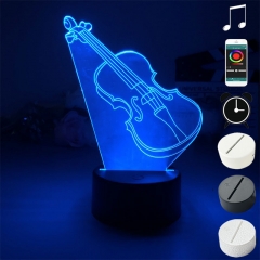 2 Different Bases Violin Anime 3D Nightlight with Remote Control