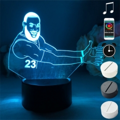 2 Different Bases NBA Star LeBron James Anime 3D Nightlight with Remote Control