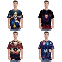 5 Styles Jujutsu Kaisen European Code Color Cartoon Pattern T-shirt Anime Short shirts