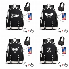 15 Styles The Legend Of Zelda Cosplay Anime USB Charging Laptop Backpack School Bag