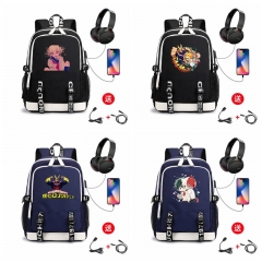 24 Styles Boku no Hero Academia/My Hero Academia Cosplay Anime USB Charging Laptop Backpack School Bag