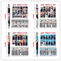 6 Styles 12PCS/SET Jujutsu Kaisen Cartoon Character Anime Ballpoint Pen