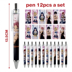 3 Styles 12PCS/SET Fairy Tail Cartoon Character Anime Ballpoint Pen