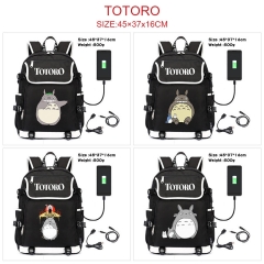 4 Styles My Neighbor Totoro Anime Cosplay Cartoon Canvas Colorful Backpack Bag With Data Line Connector