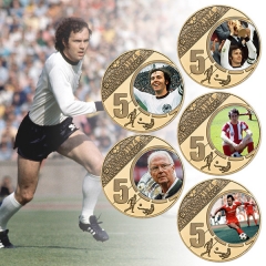 5 Styles Beckenbauer Anime Souvenir Coin Souvenir Badge Cartoon Stainless Steel Decoration Badge