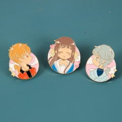 3 Styles Fruits Basket Decorative Anime Alloy Brooch Pin