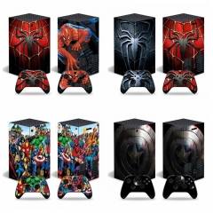 5 Styles Marvel Spider Man Captain America Skin Stickers Removable Cover PVC Stickers For Xbox Series X Console and 2 Controllers