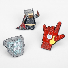 3 Styles Marvel The Thore Iron Man Alloy Pin Anime Brooch