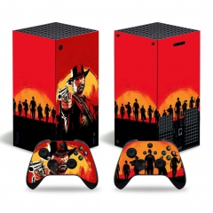 Red Dead： Redemption Skin Stickers Removable Cover PVC Stickers For Xbox Series X Console and 2 Controllers