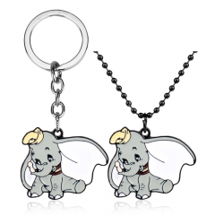 2 Styles Disney Dumbo Alloy Necklace/Keychain