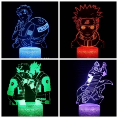 25 Styles 2 Different Bases Naruto Anime 3D Nightlight with Remote Control