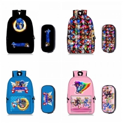 14 Styles Sonic The Hedgehog For Teenager Student Colorful Printing Anime Backpack Bag+Pencil Bag