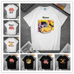 8 Styles K-POP BTS Bulletproof Boy Scouts Cartoon Character Pattern Anime T shirts