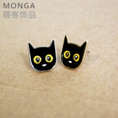 Animal Black Cat Alloy Earring Fashion Jewelry Cartoon Fancy Girls Anime Earrings