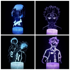 10 Styles 2 Different Bases Haikyuu Anime 3D Nightlight with Remote Control