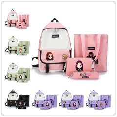 16 Styles K-POP Blackpink Bags Cartoon Character Pattern Anime Pencil Bags+Backpacks Sets
