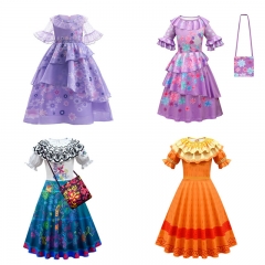 7 Styles Encanto Cosplay Movie Character For Kids Girls Skirt Dress
