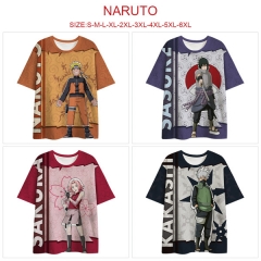 7 Styles Naruto Cosplay 3D Digital Print Milk Fiber Materials Anime T-shirt