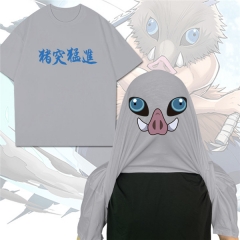 Demon Slayer: Kimetsu no Yaiba Hashibira Inosuke Funny Pattern Cosplay Color Printing Anime T shirt