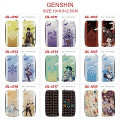 9 Styles Genshin Impact Cartoon Character Anime PU Zipper Wallet Purse