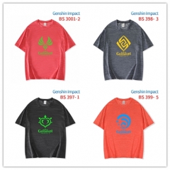7 Styles 6 Color Genshin Impact Cartoon Pattern T-shirt Anime Short shirts