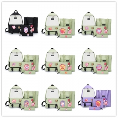 28 Styles K-POP BTS Bulletproof Boy Backpack Bag Cartoon Character Pattern Anime Backpack Bag+Pencil Bag  Sets