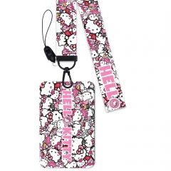 4 Styles Hello Kitty Card Holder Bag Anime Phone Strap Lanyard