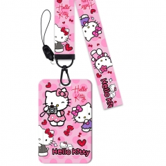 4 Styles Hello Kitty Card Holder Bag Anime Phone Strap Lanyard