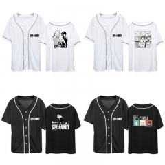 12 Styles SPY×FAMILY Baseball Cardigan Anime Round Neck Short Sleeves T shirts