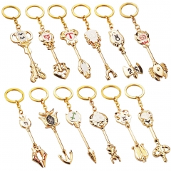 12 Styles Fairy Tail Cosplay Cartoon Alloy Necklace Anime Keychain
