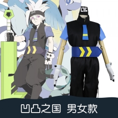 AOTU Grey Cosplay Cartoon Character Wig Anime Costume Top+Pants+Gloves Suit