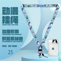 2 Styles Lilo & Stitch Cartoon Long Lanyard Anime Phone Strap