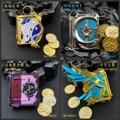 4 Styles Genshin Impact Cartoon Game Coins Cosplay Decoration Anime Keychain pendant