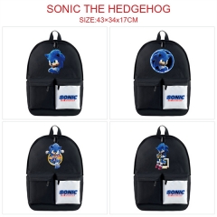4 Styles Sonico the Hedgehog Nylon Waterproof Black Anime Backpack Bag