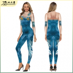 Mermaid Cosplay 3D Print Anime Skinny Long Sleeve Bodysuit