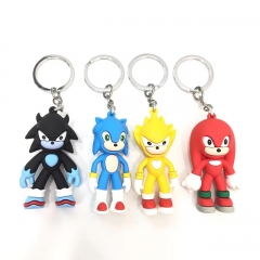 4 Styles Sonic the Hedgehog Cos Game Anime Figure Keychain