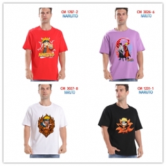 6 Style 7 Color Naruto Cartoon Pattern Anime Cotton T-shirts